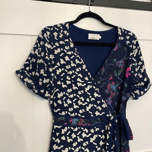 Tanya Taylor Luisa Wrap Dress Blue Size 8 - Picture 3 of 10